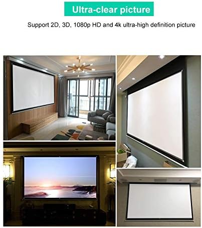 60/80/100INCH 16x9 екран на проектор, HD Projector 3D Film Ecrain Curtains, ултра-чиста слика, дизајн без шипки и преклопување