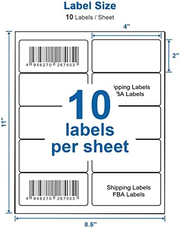 2 x 4 Етикети за адреса за испорака компатибилни со Ејвори 5163, 5263, 8163, етикети за испорака на испраќање на Интернет, етикети за налепници
