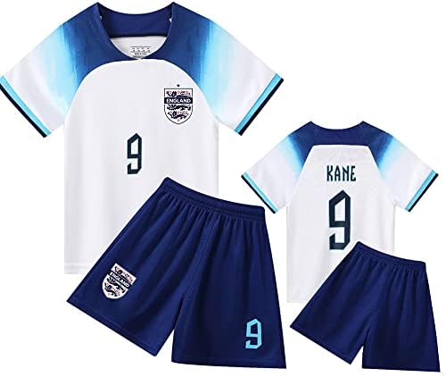 Casmyd Kids Angland Soccer Jersey+Shorts 2022 Светско првенство 9 Фудбалски тим на фудбалски тимови Комплет за кошули за момчиња