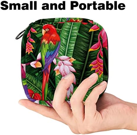 Здраво пролетна папагала џунгла печати санитарна торба за складирање на салфетки менструална торба за подлога преносна менструална