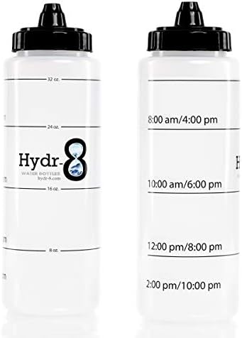 Hydr-8 стискајте шише со вода 32oz со ознаки за време