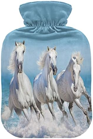 Оаренкол бел коњ плажа топла вода шише океанска топла вода торба со топла вода со покривка за топла и ладна компресија 1 литар