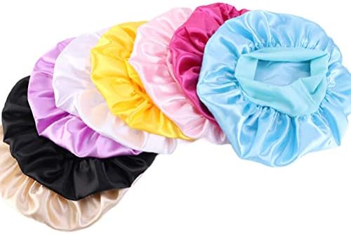 Doitool за спиење капа за коса 3 парчиња еластични капачиња бонбони бои удобно дишење широка ноќна капа за деца