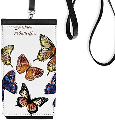 Пеперутки крилја телефонски паричник чанта што виси мобилна торбичка црн џеб