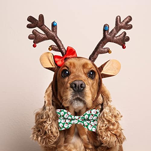Божиќна Јака За Кучиња Со Машна, Јака За Дедо Мраз За Зимски Празници За Момчиња И Девојчиња Големи Средни Миленичиња Кученца