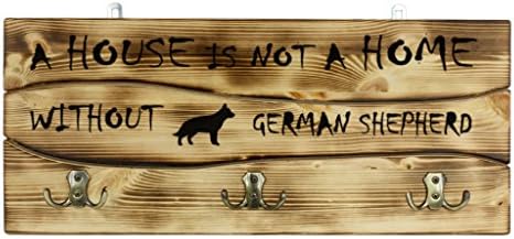 Германски овчар, дрвена wallидна штица, закачалка со слика на куче