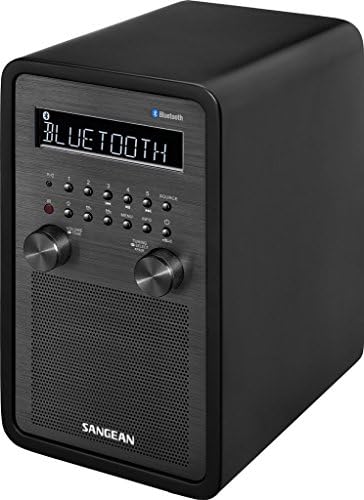 Sangean WR-50 AM/FM-RBDS/Bluetooth дрво Кабинет за табела Топ радио црно