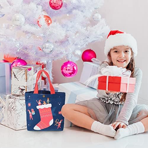 TandyCo За завиткување на Божиќ сингл тематски тематски платно за чорапи Кид Божиќ, фаворизира држач за празници со деца намирници,