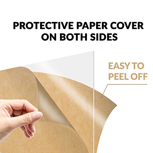 Симбалукс акрилен лист чист фрлен плексиглас 12 x 24 долга панел 1/8 дебела транспарентна пластична плоча од плекси со заштитна хартија за знаци, проекти за прикажувањ