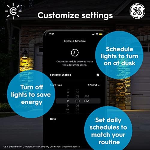 GE Cync Паметни LED Светилки, Боја Менување На Светлата, Bluetooth И Wi-Fi Светла, Компатибилен &засилувач; GE Cync Паметни