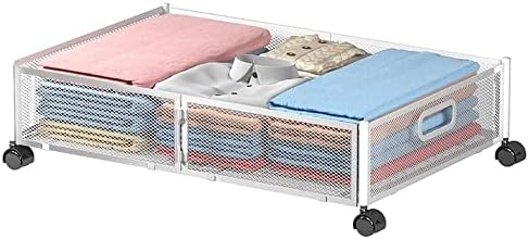 Wotendy под складирање во кревет со тркала, преклопени контејнери за складирање со рачки, под организаторот на креветот, под складирање