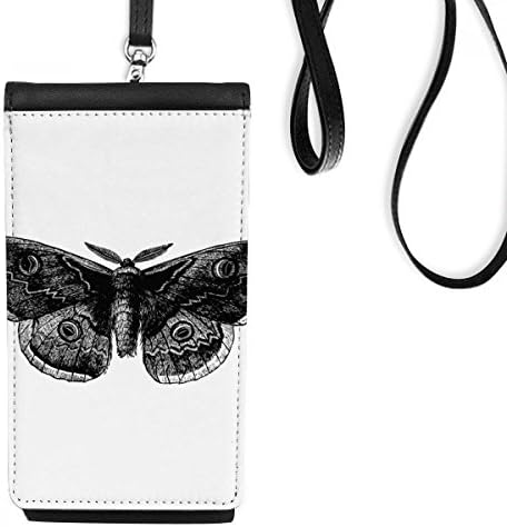 Црна пеперутка змејска уметност деко подарок моден телефон паричник чанта што виси мобилна торбичка црн џеб
