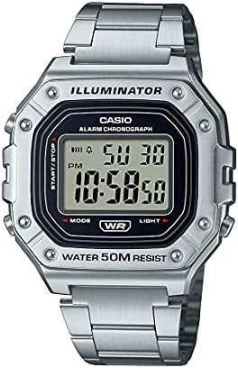 Casio Men's W-218H-1AVCF Класичен дигитален дисплеј кварц црн часовник