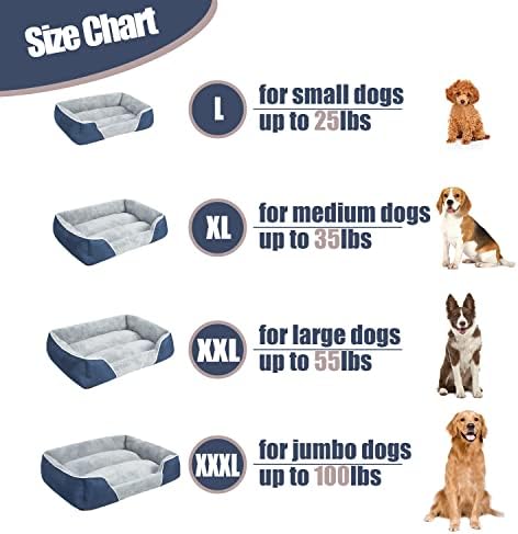 Риромги кучиња кревет за големи кучиња, машина за правоаголна машина за затоплување за затоплување на кучиња за затоплување, смирувачки