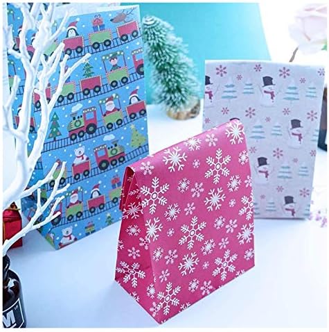Хуангксинг - торби 6 парчиња мешани типови снегулки слатки торбички за подароци снежни луѓе Среќни Божиќни гости 鈥?