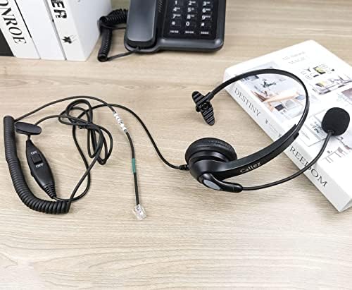Телефонски слушалки на Калез RJ9, телефонски слушалки со откажување на бучава од микрофон и контрола на јачината на звукот компатибилен