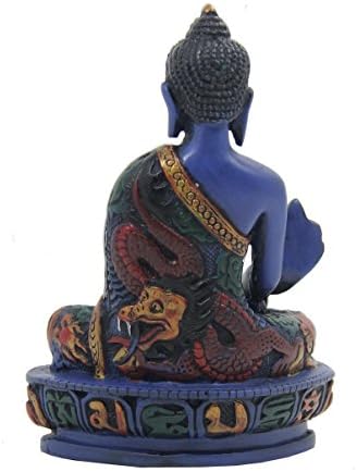 Исцелување Лама - Медицина Буда. Рачно изработена статуа на скулптурата со висока фигура на скулптурата од 5,5 инчи, статусот на