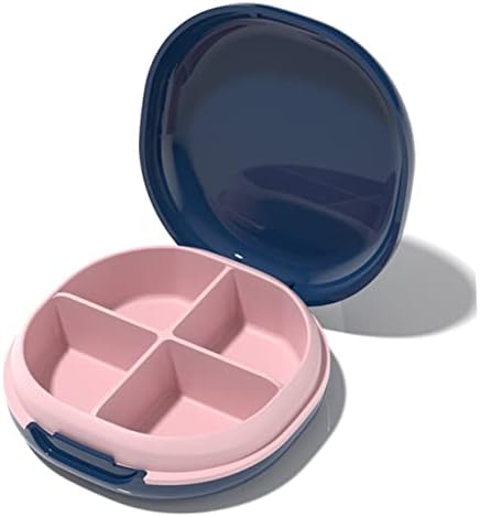 Besportble кутија за кутии со контејнер со силиконски садови контејнер риба масло, преносен сад со пластични лекови за лекови, таблети за таблети,