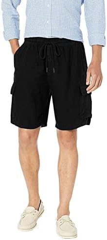 БМИСЕГМ летни атлетски шорцеви за мажи од половината на средните шорцеви со џебови со џебови солиден обичен спортски спорт во боја