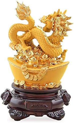Liushi feng shui украси/Фенг Шуи Богатство дрво Кинески Зодијак Змеј Златен смола колекционерски фигурини за табели декор статуа