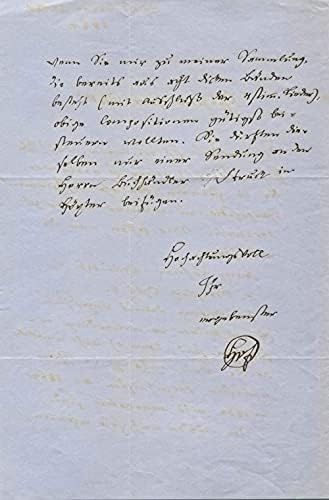 Германски поет Август Хофман фон Фоллерслебен за автограмско писмо монограмирано