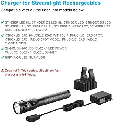 Xwartre 12V полнач за Flagllight Flash, компатибилен со Stinger, Stinger HPL, Stinger LED, Stinger HP Rechargeables Power Coder