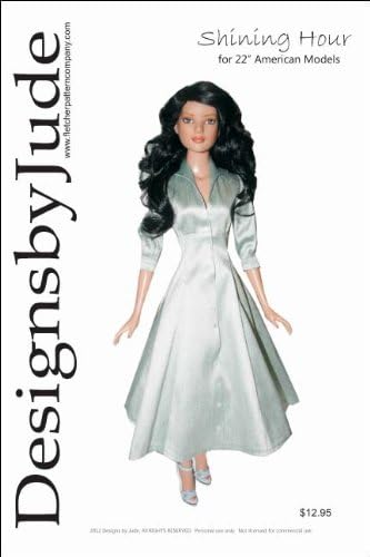 Сјаен час печатена шема за шиење за 22 Американски модел кукла