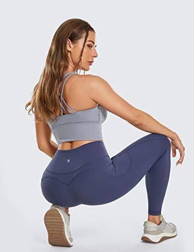 Vantonените од вантонија меки меки хеланки на јога немаат предни хеланки за жени за жени со висок половината Активни панталони - 25