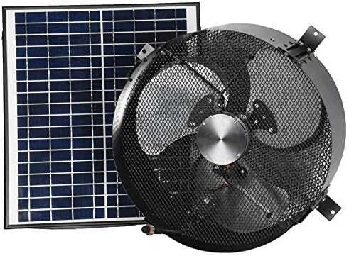 Iliving Solar покрив издувен вентилатор за вентилатор за вентилатор, црна боја, црна