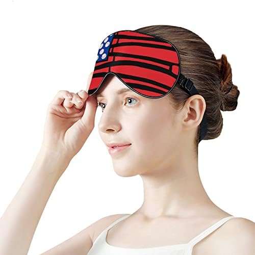 Американско бејзбол знаме за спиење маска за очи мека смешна сенка на очите за слепи очи за очи за спиење за патување за патување
