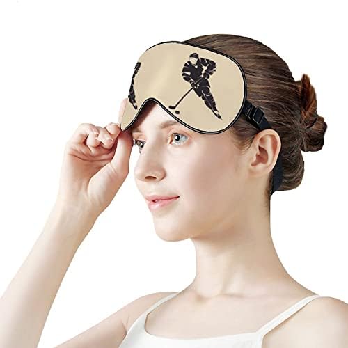 Цртан филм хокеј плеер за спиење маска со лесна маска за слепи маски за очи со прилагодлива лента за мажи жени