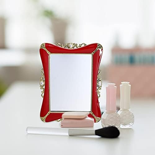 Fomiyes Преносен фустан гроздобер шминка огледало ретро суета огледало Декоративно работното таблета козметичко огледало за девојки