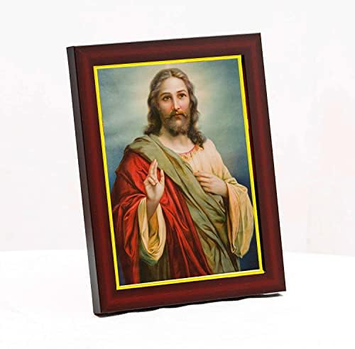 Зиг Заг Господи Исус Христос мала рамка за фотографии за wallид / маса / големина на собата мала
