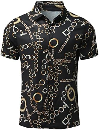 Ubst 2022 Нови кошули за мажи, копче за летни шорцеви надолу надолу кошула гроздобер графички печатени хавајски кошули на плажа врвови