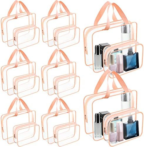 Хилбан 16 Парчиња Јасни Козметички Кеси Со Патент Водоотпорен Пвц Чиста Торба За Патување Торбичка За Шминка Сет Торбички За