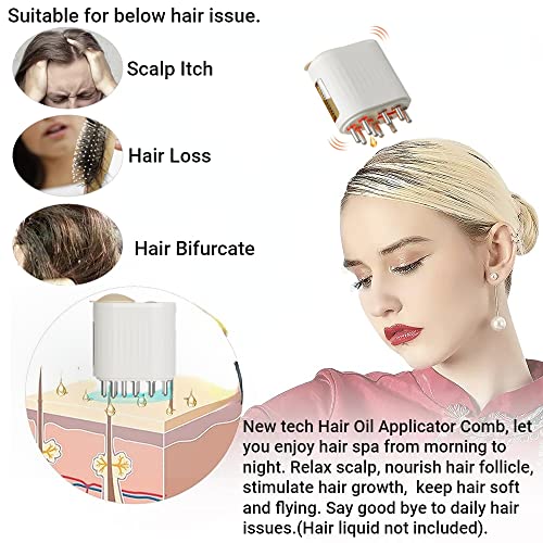 Umusjoy Скалп апликатор чешел, вибрирачки масло за коса апликатор за апликација за третман на коса Апсорб, масажа на главата, губење на