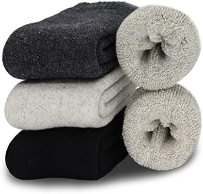 ИКХМТ Менс Супер Дебела Волна Топли Чорапи Мека Удобност Обични Плетени Зимски Чорапи На Екипажот