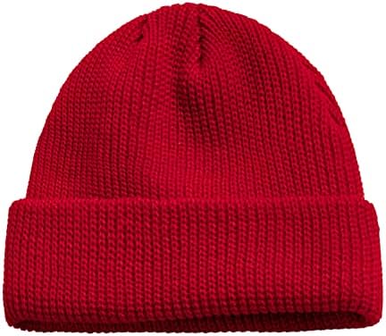 Womenените мажи зимска топла капа женски капи со цврста боја симпатична бујна капачиња плетени супер мека затегнување топла зимска капа