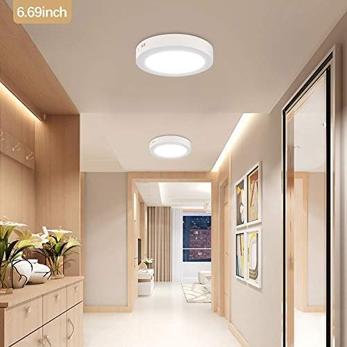 DLLT 12W Flush поставен LED панел wallидни тавански светла, мека дневна светлина рамна тркалезна површина поставена на светла за светло