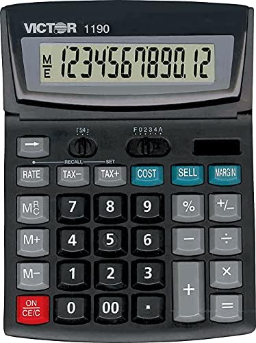 Виктор 1190 1190 Извршен калкулатор за работна површина, 12-цифрен ЛЦД