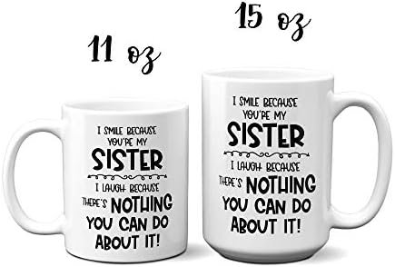 Кеј Дизајн Ко Смешни Сестрински Чаши-Се Насмевнувам Затоа Што Си Моја Сестра-Драга Сестра-Најдобра Замолчена За Малите Средни Големи Сестри