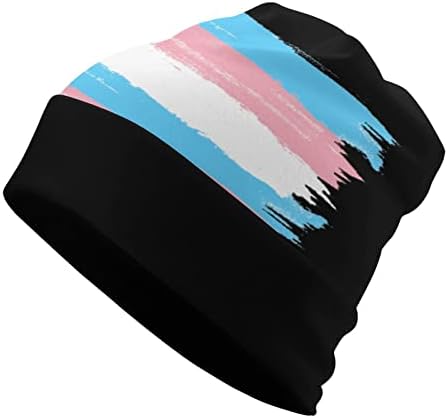 Трансродово Знаме Обична Зимска Капа За Плетење Грав Топли Капи За Пуловер Модерни За Мажи Жени