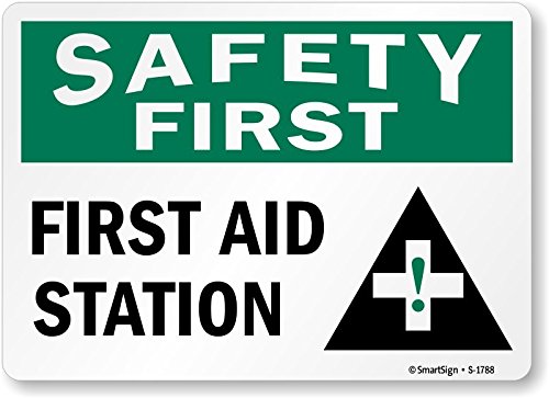 Паметна етикета „Безбедност прва - станица за прва помош“ | 10 x 14 ламинат винил