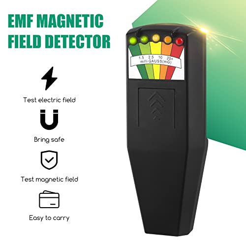 2PCS 5 LED LED EMF метар магнетно поле детектор за лов на духови Паранормална опрема детектор преносен емф читател тестер за домашни