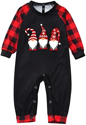 XBKPLO Божиќни пижами за семејни пижами pjs облека за спиење облека што одговара на поставени карирани семејни панталони за пижами