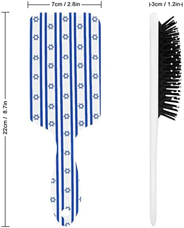 Израелско знаме во форма на коса четка симпатична четка четка за перниче за перничиња за мажи за жени подарок за коса