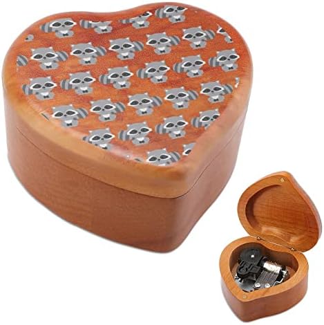 Смешна реценија гроздобер дрвена часовна музичка кутија музичка кутија во облик на срцеви подароци за семејни пријатели на lубовници