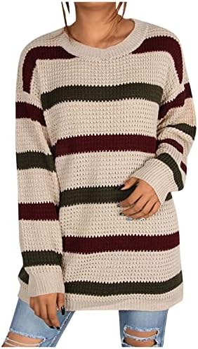 Есенски кошули со басисин, долг колеџ џемпер за жени Нови години модерен широк ракав удобен џемпер од руф