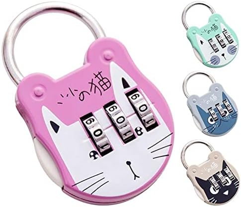 Дубао код број за заклучување против кражба против кражба точна симпатична слатка мачка мини багаж број за заклучување на лозинка за фиока