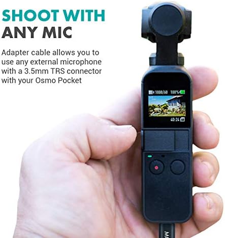 Movo Lavalier микрофон за џеб DJI OSMO, OSMO џеб 2 - лавалиер рачен микрофон на камера и адаптер за џебната камера DJI - работи